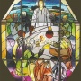 The Altar Window in Karula Church, commemorating "The Last Supper"